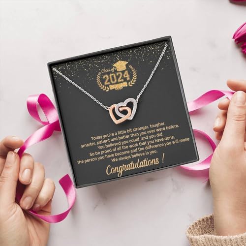 VIRAGIL 2023 Graduation Gifts for Her, Class of 2024 Love Knot Sterling Silver Pendant Necklace Senior College Graduation Jewelry Gifts for Girl Daughter - Image 3