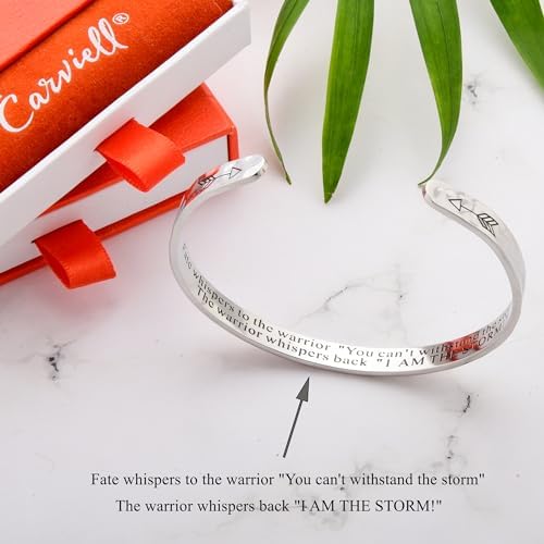 Carviell Bracelets for Women – 100+ Meaningful Engraved Messages – Solid 316L Surgical Stainless Steel Cuff Bracelet – Gift Ready - Image 4