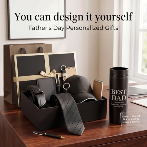 AmazingSpark 12 Pcs Men Gift Basket Tumbler Wallet Hat,Large Bow Gift Box - Image 3