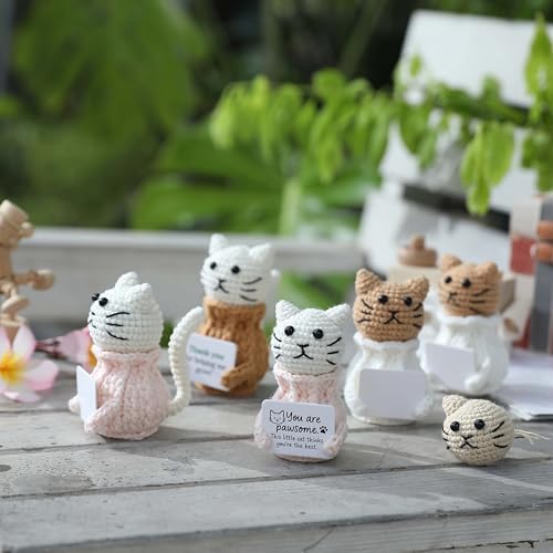 Positive Crochet Cat Animals Mothers Day Gifts Teacher Women Coworker Gifts for Women Sister Daughter Kid – “You are Pawsome” Emotional Inspirational Support Birthday Thank You Gift - Image 5
