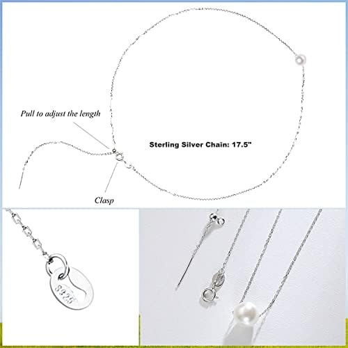 Graduation Gifts for College Girls, Freshwater Cultured Pearl Pendant with Sterling Silver Adjustable Cable Chain, High School Graduate Gifts Ideas for Best Friend, Daughter, Granddaughter, Sister - Image 5