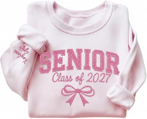 Love Signal Custom Embroidered Senior 2027 Sweatshirt, Personalized Class of 2027 Sweatshirt, Graduation Hoodie for Him Her by LoveSignal
