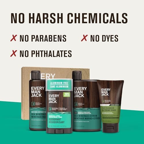 Every Man Jack Bath and Body Shower Gift Set for Men, Sea Minerals Citron - Image 6