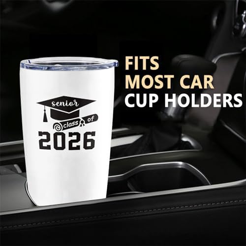 2026 Graduation Gift for Her Him - Senior Class of 2026 Gifts - 20 oz Stainless Steel Tumbler With Lid & Straw - High School/College/Master Degree/PHD Gradution Gifts - Image 5