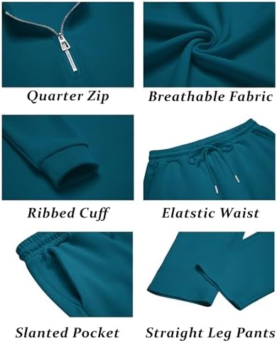 COOFANDY Men's 2 Piece Tracksuit Set Polo Athletic Sweatsuit Quarter Zip Jogging Long Sleeve Casual Sports Outfits - Image 5
