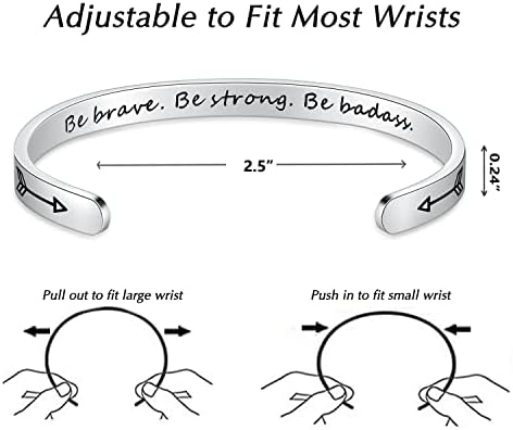 TONY & SANDY Inspirational Bracelets for Women Teen Girls Personalized Gifts for Daughter Granddaughter Mom Sister Friends Stainless Steel Engraved Cuff Birthday Easter Christmas - Image 4