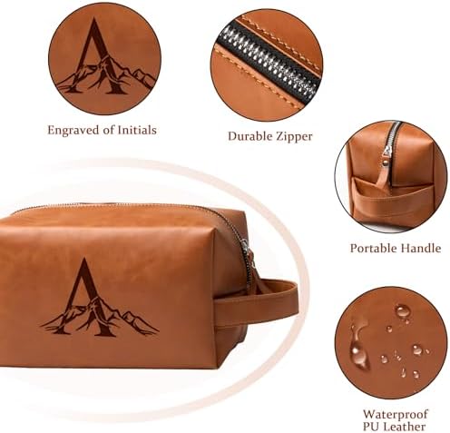 Personalized Gifts Travel Toiletry Bag for Men Engraved Initial - Image 4