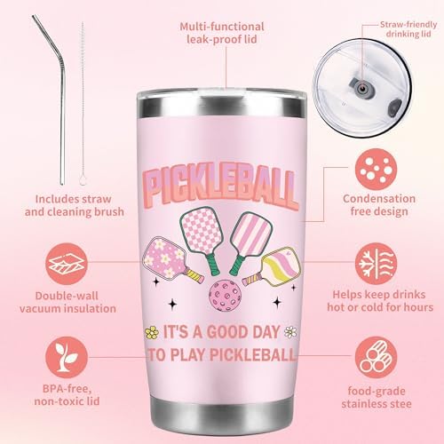 Pickleball Gifts for Women, Travel Tumbler Gift Set for Pickleball Lovers - Image 3