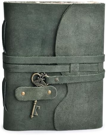 LEATHER VILLAGE Antique Journal Key Lock, Teal 13x8. - Image 2