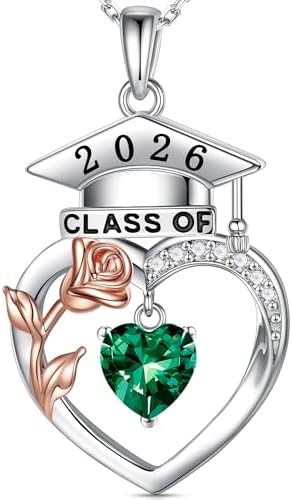 Iefil 2026 Graduation Gifts for Women - Rose Birthstone Necklace for Women by IEFIL