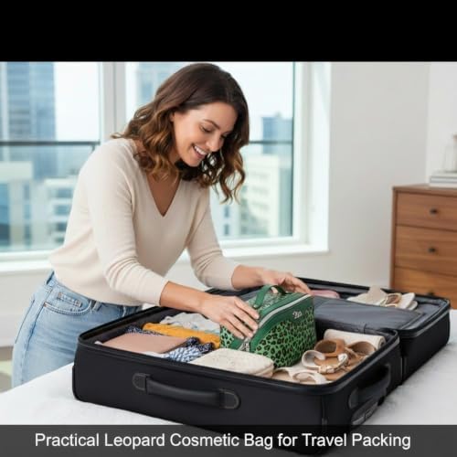 BOYATU Travel Makeup Bag Organizer: 3 Pcs Leopard Cometic Bag Set for Women - Image 4
