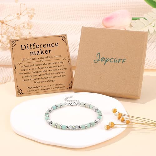 Gifts for Women Moonstone Bracelet, Amazonite Imperial Jasper Bracelets - Image 6