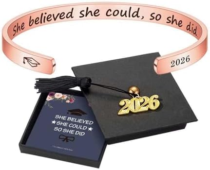 M MOOHAM Graduation Gift for Her Him 2026, Inspirational Graduation Bracelets Class of 2026 High School College Graduation Gift for Her with Graduation Box by MMOOHAM