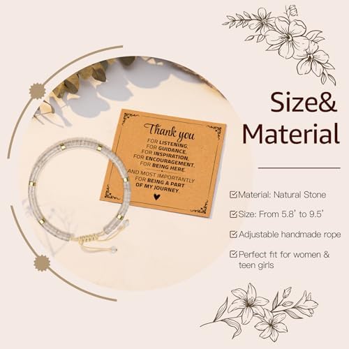 AGOT Thank You Gifts for Women: Teacher Appreciation Office Gifts for Coworkers Employee Boss Lady Manager Colleague Natural Stone Bracelet - Image 2