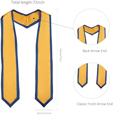 Unisex Adult Graduation Honor Stole Classic End With Trim 72" Long - Image 4