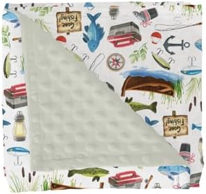 Gone Fishing Baby Blankets for Girl Boy Fishing Lover Gift Soft Mink Dotted Backing Double Layer Swaddle Blanket Camping Adventure Vacation Outdoor Bed Throws for Newborn Toddler Nursery 30x40 by GrowhappyGrowhealthy