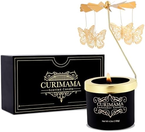 Curimama Lavender Rotating Butterfly Scented Candle Gift for Women by Curimama