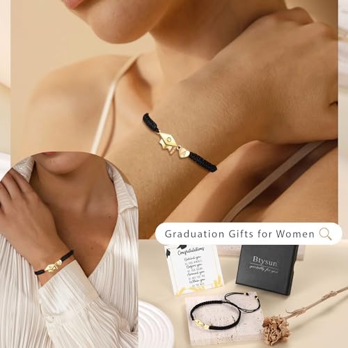 2026 Graduation Gifts, Graduation Gift for Her High School College Graduation Gifts for Teen Girls 5th 8th Grade Masters Degree Grads Initial Bracelets for Women Letter A-Z Charm Bracelet Daughter Niece Granddaughter Girlfriend Jewelry - Image 4