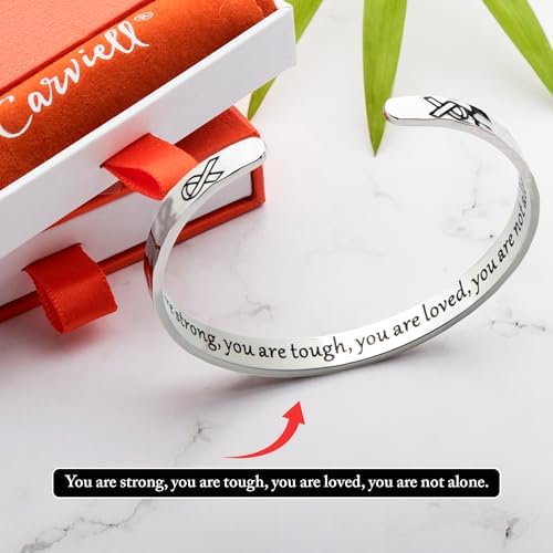 Carviell Bracelets for Women – 100+ Meaningful Engraved Messages – Solid 316L Surgical Stainless Steel Cuff Bracelet – Gift Ready - Image 3