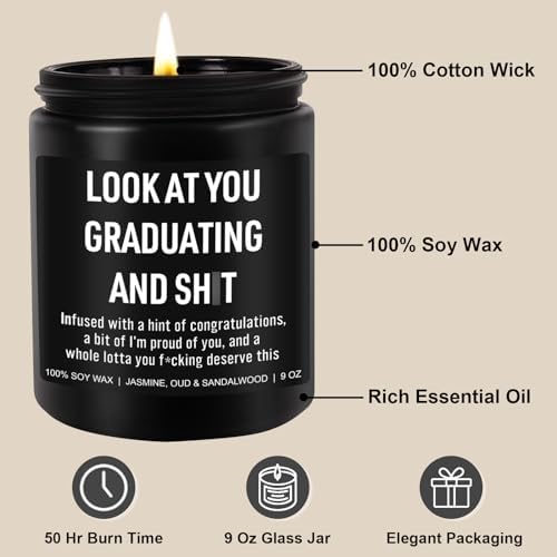 Younift Funny Grad Candle, 2026 Graduation Gifts for Her, Him - College, High School, Masters Degree, Phd, Law School, Nursing & Nurse Graduation Gifts for Women, Men - 9 oz - Image 2