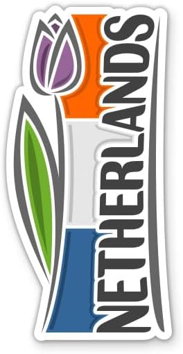 Squiddy Netherlands Country Travel Vinyl Sticker | Travel Souvenir Decal for Car, Laptop, Notebook | 5 inch high