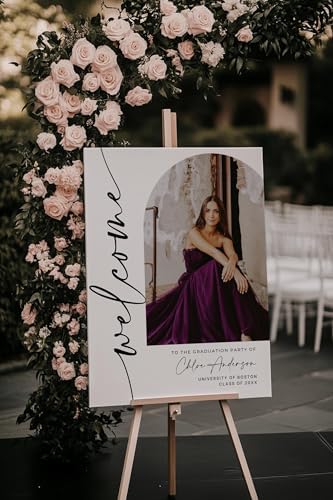 Personalized Graduation Party Welcome Sign with Photo, Minimalist Grad Sign, Graduation Decorations Party, Class of 2026 Welcome Poster, Senior Party Sign, Graduation Celebration Sign#12 - Image 3