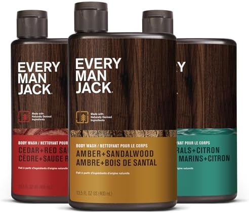 Every Man Jack Hydrating Body Wash for Men, Variety Pack, 13.5 oz (3pk) by EveryManJack