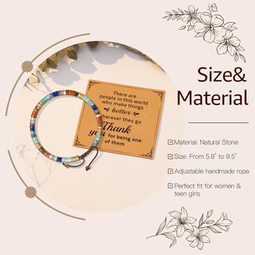 AGOT Thank You Gifts for Women: Teacher Appreciation Office Gifts for Coworkers Employee Boss Lady Manager Colleague Natural Stone Bracelet - Image 2