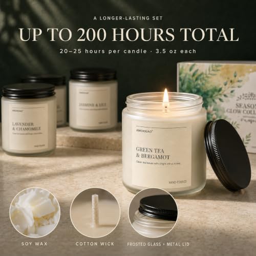 Scented Candles Gift Set for Women, 8 Pack Soy Wax Jar Candles - Image 4