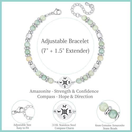 JoycuFF Graduation Gifts for Her Class of 2026 College High School 5th 8th Grade Preschool College Middle School Teen Girls Graduation Gifts The Adventure Begins Compass Bracelets for Women - Image 6