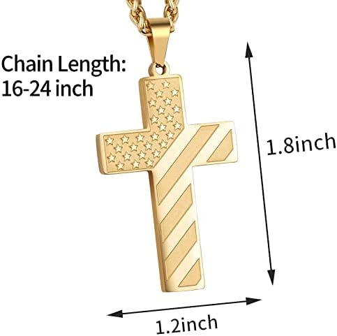 DuoDiner 18+2" Cross Necklace for Men Boys Christian Confirmation Gifts - Image 5