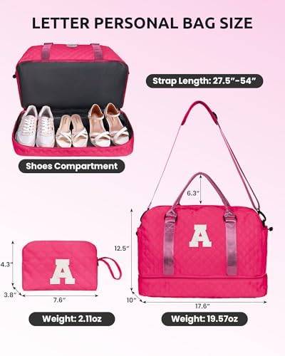 Gifts for Teen Girls 12-14, Birthday Gift-Monogram Overnight Bags - Image 3