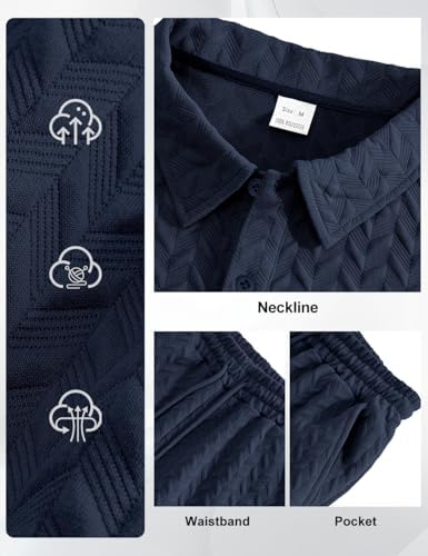 Men's 2 Pieces Outfits Casual Polo Shirt and Shorts Set Collar Athletic Jogging Summer Tracksuit - Image 6