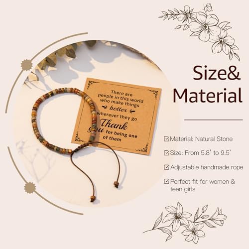 AGOT Thank You Gifts for Women: Teacher Appreciation Office Gifts for Coworkers Employee Boss Lady Manager Colleague Natural Stone Bracelet - Image 2