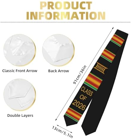 Class of 2026 Graduation Stole,Cute Elegant Honor Sash for Graduation 2026 Unisex Adult Graduates - Image 4