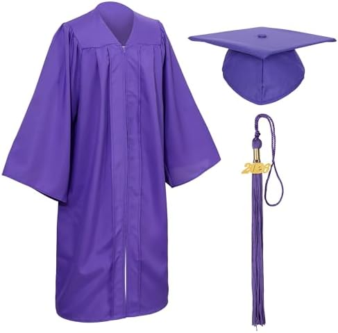 Unisex Matte Graduation Cap and Gown Tassel Package for High School and Bachelor by DDODOU