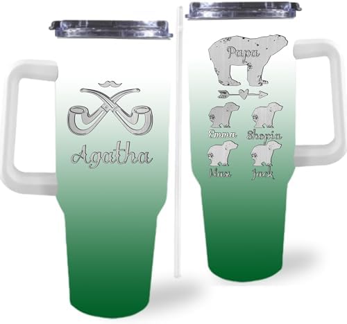 Dad Gifts for Dad from Daughter Son Best Dad Ever Tumbler with Handle and Straw 40oz, Personalized Dad Tumbler with Kids Names, Custom Coffee Tumbler for Dad Birthday Christmas Fathers Day Cup Gift… - Image 3
