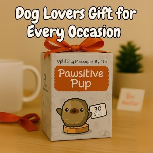 Dog lover Gifts for Women - Handmade Positive Crochet Animal W/ 30 Uplifting Signs - Funny Birthday Gifts for Dog Mom, Cute Present Idea for Women for Christmas, Emotional Support Office Desk Decor - Image 6