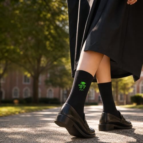 Personalized Name Senior - Class of 2027 Embroidered Socks Custom Socks with Name Gift for Graduates Unisex - Image 2