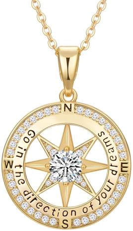 Mkhhy Compass Necklace for Women, Gifts Graduation for Her, Inspirational Graduates Jewelry, Class of Senior High School College Graduation Gifts for Friends with Congrats Grad Box and Gift Card by MkhhyJewelry