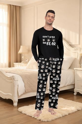 PrinStory Men's Pajama Sets Loungewear Sleepwear Pjs Lightweight Long Sleeve Shirts & Bottoms Soft Comfy Sleep Sets S-2XL - Image 3