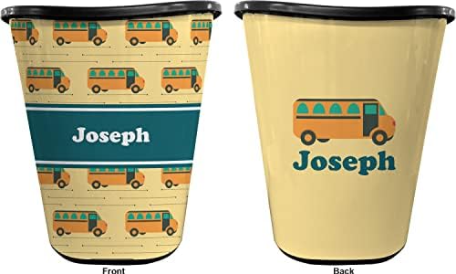 RNK Shops Personalized School Bus Waste Basket - Double Sided (Black) - Image 2