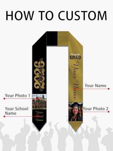 Personalized Graduation Stole Sash Custom Class of 2026 Congratulation Graduation Gifts with Photo - Image 2