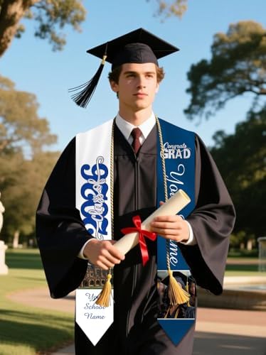Personalized Graduation Stole Sash Custom Class of 2026 Congratulation Graduation Gifts with Photo - Image 6