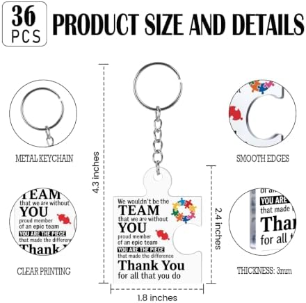 Team Appreciation Gifts Bulk for Coworkers Employee Staff Keychains - Image 2