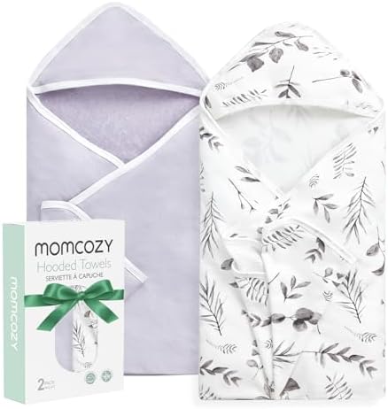 Momcozy Baby Towels, Soft Absorbent Bath Towel for Newborn&Toddler, Leaves by Momcozy