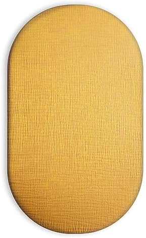 Muslin Bassinet Sheets 1 Pack, 33" x 17", (Mustard Yellow) by Meowcards