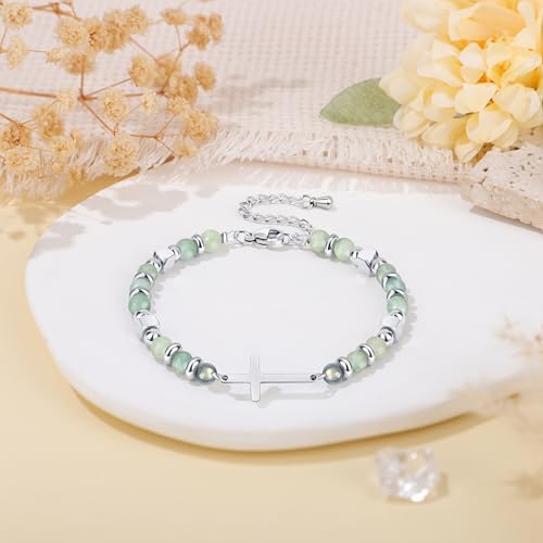 Gifts for Women Moonstone Bracelet, Amazonite Imperial Jasper Bracelets - Image 4
