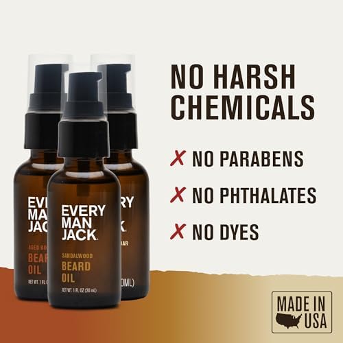 Every Man Jack Hydrating Beard Oil Gift Set for Men, Full Size Variety 3pk - Image 6