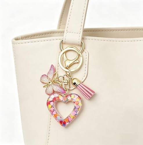 Initial Letter Keychain Cute Keychain Butterfly Sequins Alphabet Resin Name Tassel Keychain for Women's Gift - Image 2